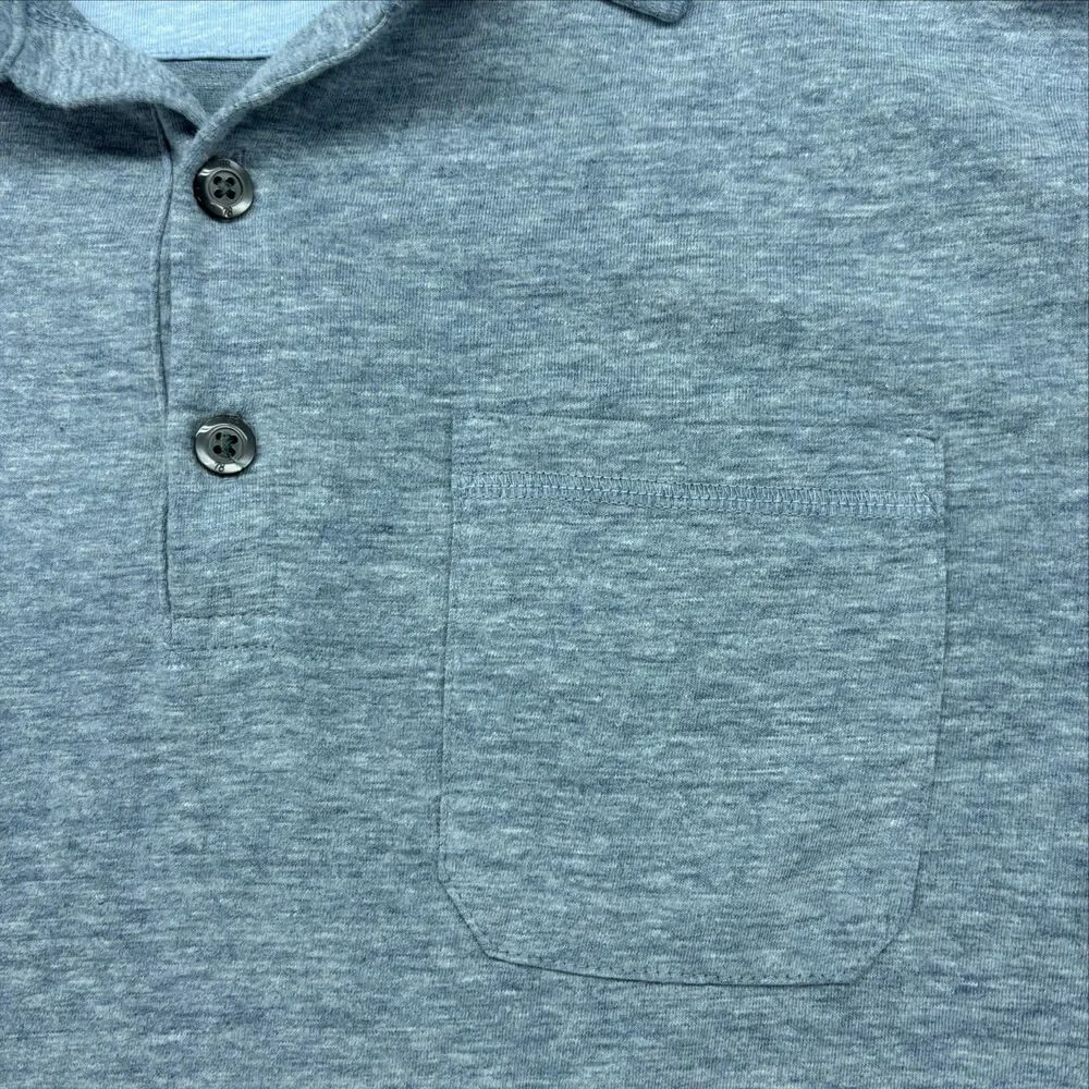 Banana Republic Vintage T Polo Shirt Men's Medium Gray Heather Pocket Cotton